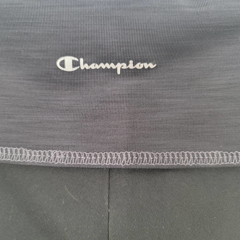CHAMPION Yoga Pants Foldover Waistband Size XL Short Black Active Workout - Picture 2 of 5